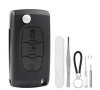 KingYH 3 Buttons Car Key Case Folding Remote Control Replacement Key Case for Peugeot 207 307 308 407 408 Citroen C2 C3 C4 C5 C6 C8 (CE0536 VA2)