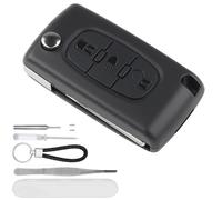 KingYH 3 Buttons Car Key Case Folding Remote Control Replacement Key Case for Peugeot 207 307 308 407 408 Citroen C2 C3 C4 C5 C6 C8 (CE0536 HU83)