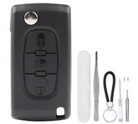KingYH 3 Buttons Car Key Case Folding Remote Control Replacement Key Case for Peugeot 207 307 308 407 408 Citroen C2 C3 C4 C5 C6 C8 (CE0523 HU83)