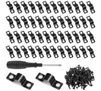 KingYH 50 Pièces colliers de serrage en U 6 mm U-Collier clips cable 2 trous Noir galvanisé U Fixation pour Tube Pour les pipelines les lignes électriques les tubes creux