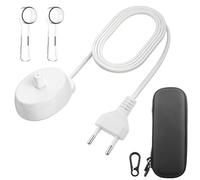 KingYH Chargeur de Brosse à Dents Prise de Type EU et Étui de Voyage à Dents Électrique et 2 Capuchon Protection Brossettepour avec Braun O-ral-B Genius X iO2 iO3 iO4 iO5 iO6 Pro 3 3000/8900/9900