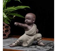 KINGZHUO Petite statue de Bouddha mignonne en céramique - Figurine créative pour bébé - Ornements de poupées - Cadeau chinois délicat - Arts et artisanat en céramique - Accessoires de thé (type 3)