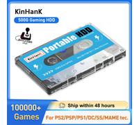 KINHANK 500G Gaming HDD Super Console 100000 jeux vidéo 70 émulateurs pour DC/MAME/SS/NAOMI/PS2/PS1 Plug and Play Batocera OS 500G