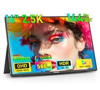 Kinhank Ecran Portable 2.5K|16 Pouces|144Hz|500Nits|HDR|FreeSnyc|100%sRGB Moniteur Portable 2560*1600 QHD IPS Écran Mobile avec Interface HDMI/USB Type-C pour PS3/PS4/Xbox/Ordinateur Portable/Macbook