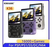 KINHANK K36 Console de jeu vidéo portable rétro 500nit 3.5 pouces écran IPS 16000 émulateur de jeux pour PS1/PSP/DC/N64/SS K36-PP
