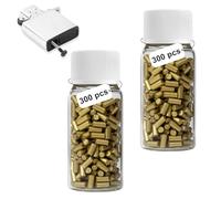KINHARD 600 Pièces Pierre a Briquet avec Bouteille de Rangement, Portable Série de Pierres à Briquets 2,2 x 5 mm, Or Pierre Briquet de Rechange, pour Zippo et pour Clipper Briquets