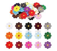 KINHARD Ecusson a Coudre, 60 Pièces de Fleurs Écusson Thermocollant, 4 x 4 cm Patch a Coudre, Couleurs Mélangées Patch Thermocollant Vetement, pour Vêtements, Chapeaux, Sacs
