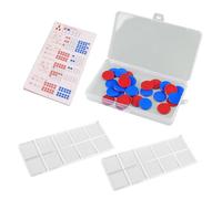 KINHARD Jetons De Jeux Écolier, 50 Pièces 25 mm Counting Chip en Plastique, Ronds Double Face Compteurs Dapprentissage, avec Grille Décimale, pour Apprendre à Compter, Additionner et Soustraire