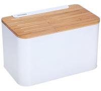 Kinhoff KH-1072 Boîte à pain en bois et en acier inoxydable, Blanc