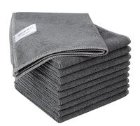 KinHwa Chiffons de Nettoyage en Microfibre, 10 Packs Torchons à Vaisselle épaisses pour la Cuisine, Super absorbants et Doux Serviettes Ménage Multi-usages, 30cm x 30cm Gris