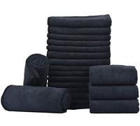 KinHwa Chiffons nettoyage microfibre noir, 20 packs Torchons cuisine à Vaisselle épaisses,super absorbants et doux Serviettes non pelucheux Ménage multi-usages, 30cm x 30cm