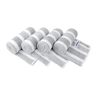 KinHwa Essuie Main Microfibre Serviettes 40x76cm, Lot de Serviette Main Microfibre Ultra Absorbant Débarbouillettes pour Les Mains à séchage Rapide Gris Clair