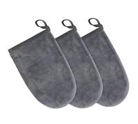 KinHwa Gant Démaquillant Visage Lavable - Lot de 3 Gants Microfibre Réutilisables - Douceur Extrême pour Peaux Sensibles, Yeux et Lèvres - Nettoyage à l'Eau Seule (13x20cm, Gris)