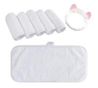KinHwa Lingettes démaquillantes en microfibre Lingettes démaquillantes douces et absorbantes Lingettes nettoyantes pour le visage réutilisables et lavables Blanc - 15 cm x 30 cm 6 pièces