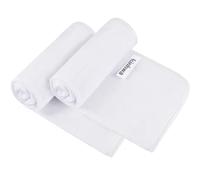 KinHwa Lot de 2 essuie-Mains en Microfibre Douce pour Salle de Bain, Spa, Salle de Sport, 30 cm x 50 cm, séchage Rapide, Blanc