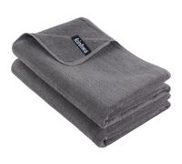 KinHwa Lot de 2 Serviettes en Microfibre (50 x 100 cm) - Serviettes Douces, très absorbantes et à séchage Rapide (Gris)