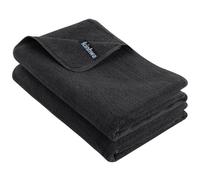 KinHwa Lot de 2 Serviettes en Microfibre (50 x 100 cm) - Serviettes Douces, très absorbantes et à séchage Rapide (Noir)