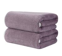 KinHwa Lot de 2 Serviettes en Microfibre, Serviette en Microfibre pour Les Cheveux, Serviette de Bain Moelleuse en Microfibre, Serviettes en Microfibre pour Les Cheveux, 50 x 100 cm, Violet