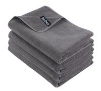 KinHwa Lot de 4 Serviettes en Microfibre (50 x 100 cm) - Serviettes Douces, très absorbantes et à séchage Rapide (Gris)