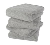 KinHwa Lot de 4 Serviettes en Microfibre pour Cheveux, Serviette de Bain en Microfibre très absorbante, séchage Rapide et absorbante, 40 x 76 cm, Gris Clair