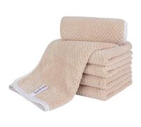 KinHwa Lot de 6 Petites Serviettes en Microfibre très absorbantes et Ultra Douces pour Cheveux, Spa et Voyage Marron Clair 30 x 50 cm