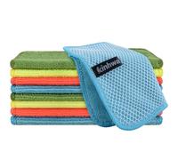KinHwa Lot de 9 débarbouillettes de cuisine en microfibre absorbantes à séchage rapide avec côté en polyéthylène pour nettoyage de cuisine (mélange de couleurs #1, 17,8 x 17,8 cm)