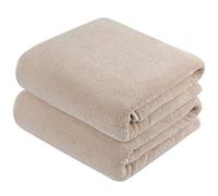 KinHwa Serviette de Bain Microfibre, Lot de 2 Grande Draps de Bain Doux et Absorbante,Serviette de Bain Grande Taille pour la Piscine, Gym, Camping, Yoga, Voyage, Beige