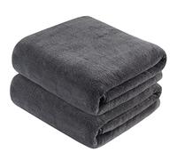 KinHwa Serviette de Bain Microfibre, Lot de 2 Grande Draps de Bain Doux et Absorbante,Serviette de Bain Grande Taille pour la Piscine, Gym, Camping, Yoga, Voyage, Gris foncé