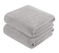 KinHwa Serviette de Bain Microfibre, Lot de 2 Grande Draps de Bain Doux et Absorbante,Serviette de Bain Grande Taille pour la Piscine, Gym, Camping, Yoga, Voyage, Gris
