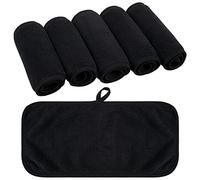 KinHwa Serviette demaquillante Lavable Microfibre Serviette Visage De Luxe Ultra-Douce pour Un Usage Quotidien 15cm x 30cm 6 Pack Noir