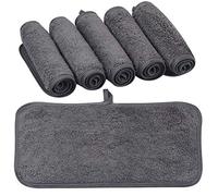 KinHwa Serviette demaquillante Lavable Microfibre Serviette Visage De Luxe Ultra-Douce pour Un Usage Quotidien 15cm x 30cm 6 Pack Gris