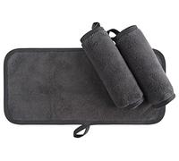 KinHwa serviette demaquillante lavable microfibre Serviette Visage De luxe Ultra-douce pour un usage quotidien 15cm x 30cm 3 Pack Gris