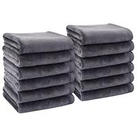 KinHwa Serviette Visage Microfibre lot de 12 Démaquillante lavable lingettes demaquillantes Réutilisable visage Ultra-douce pour tous les types de peau 30cm x 30cm Gris