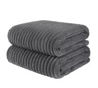 KinHwa Serviettes de Bain absorbantes Serviettes de Bain Douces Serviettes en Microfibre pour piscines, salles de Sport, Camping, Yoga, Voyages, Fitness （Rayures Bonbon Gris ，70x140cm 2 pièce）