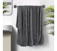 KinHwa Serviettes de Bain absorbantes Serviettes de Bain Douces Serviettes en Microfibre pour piscines, salles de Sport, Camping, Yoga, Voyages（Velours Corail Ananas Gris Foncé ，100x200cm 1 pièce）