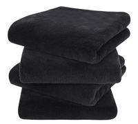 KinHwa Serviettes Essuie Main Salle de Bain Microfibre, 40x76cm, Lot de 4, Ultra Absorbent Serviette invité, Super Doux Serviette Noir