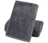 KinHwa Set de 2 Microfibre Serviettes invité，Doux essuie Main pour la Cuisine,draps de Bain à absorbantes et séchage Rapide 40cm x 76cm Gris