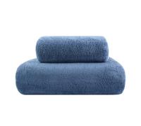 KinHwa Set de Serviettes Premium 100% Microfibre 1 Serviette de Bain 76 x 152 cm + 1 Serviette de Toilette 50 x 100 cm Douces et absorbantes 2 pièces Bleu