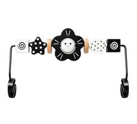 Kinhzrude jouet pour transat de bébé, compatible avec transat BabyBjorn Balance Soft & Bliss, arc de jeu en bois pivotant pour bébés, jouet de développement sensoriel (sourire en noir et blanc)