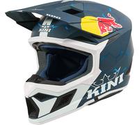 Kini Red Bull MX3 1.0 Casque de motocross pour jeunes, blanc-turquoise-bleu, taille M