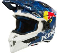 Kini Red Bull EXC 1.0 Casque de motocross, blanc-turquoise-bleu, taille XS pour homme