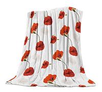 KINITA Couverture Polaire 70 x 100 cm Coquelicots Plante 3D Impression Plaide Couverture Douce en Microfibre Flanelle Couverture lit 1 Personne Plaid Polaire Adulte Enfant pour Canape et Lit