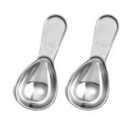kiniza Lot de 2 cuillères à café en acier inoxydable - 30 ml - Cuillère à mesurer exacte pour café, thé, sucre, farine