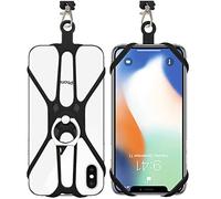 Kinizuxi 2Packs Cordon Telephone Portable et Support Telephone, Universel Chaine Telephone Portable Tour de Cou Telephone Compatible avec la plupart des Smartphones- Noir
