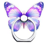 Kinizuxi Anneau de Support pour Téléphone,Cute Butterfly Support Telephone Rotation à 360°Support Telephone Bureau Compatible avec Tous Les Smartphones Tablet (1Pack Violet)