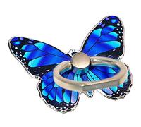 Kinizuxi Anneau de Support pour téléphone Portable réglable à 360°Motif Papillon Mignon Anneau de Support pour Téléphone avec Boucle de Bouton Les Smartphones, iPhone（1Pack Bleu）