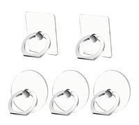 Kinizuxi Anneau de Support Téléphone Bureau 5 Pack, Transparent Porte Telephone Bureau, Rotation 360° Grip Support Telephone pour iPhone,iPad, Samsung, Huawei,Tous Les Smartphones
