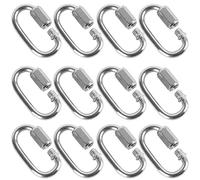 KINJOEK Lot de 12 connecteurs de chaîne à maillons rapides M4 en acier inoxydable 4 mm pour mousqueton, hamac, équipement de camping et d'extérieur Charge maximale 226,8 kg