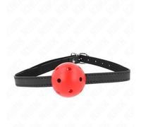 KINK COLLAR & GAG - Bâillon à Boule Simplicité Rouge Respirant 4,5 Cm 62 X 1,5 Cm