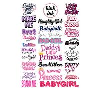 Kink Ink - 25 tatouages temporaires « Daddy's Little Girl » - Format A4